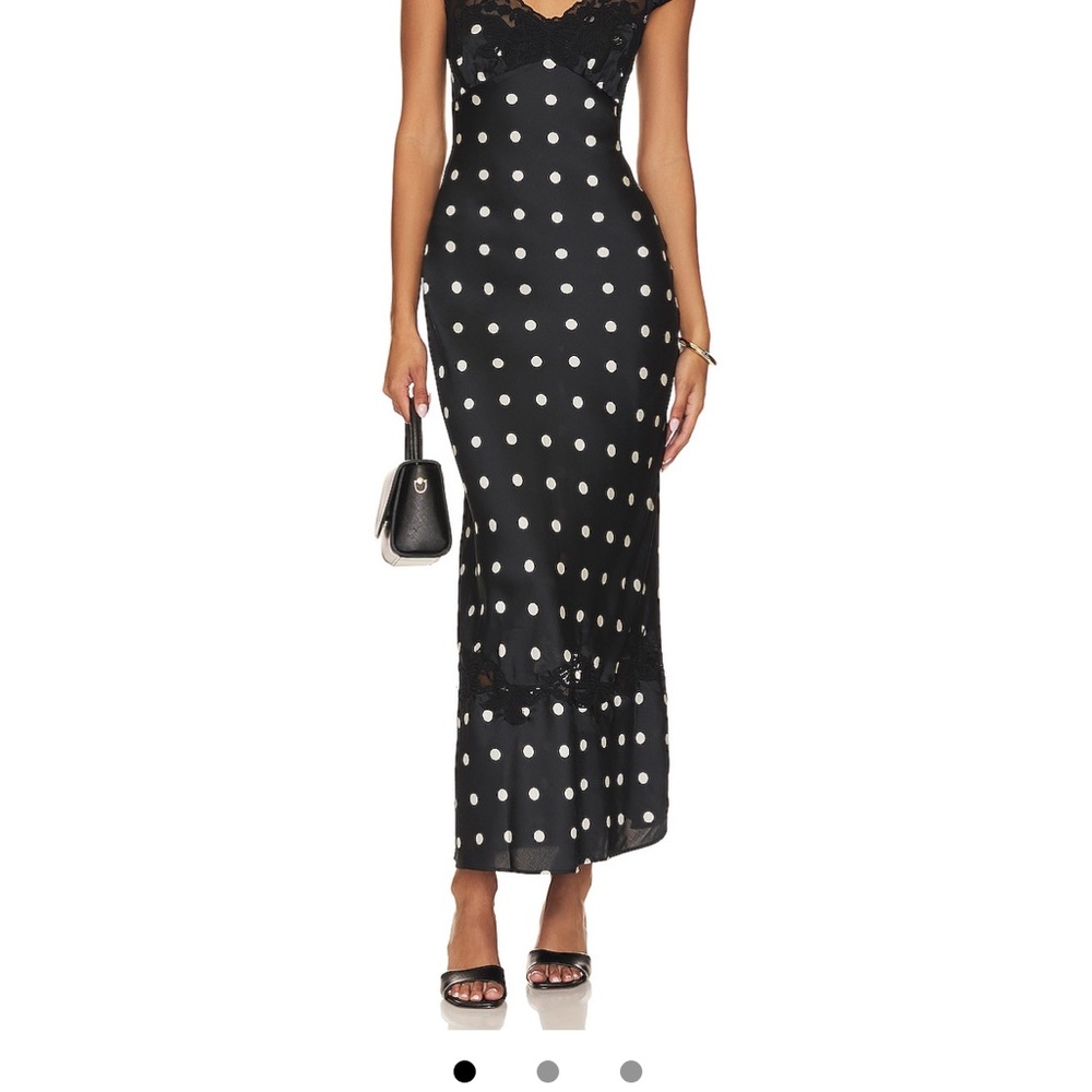 Revolve - Free People Black Polka Dot Dress